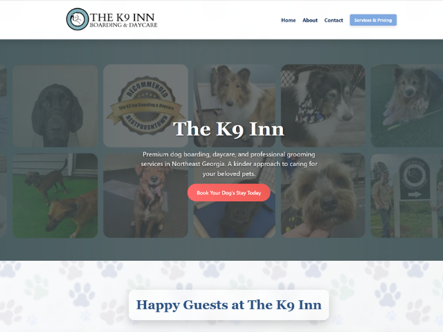 Local business web development for The K9 Inn pet care
